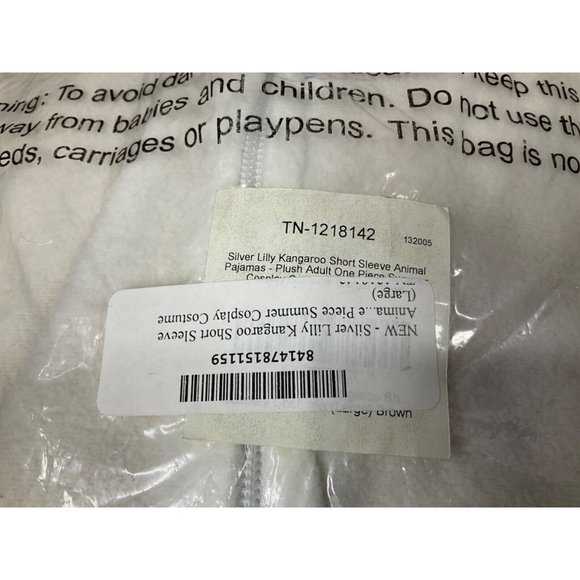 Funziez Romper Kangaroo 1 Piece L Short Slv Plush costume Halloween Jumpsuit Nwt - Picture 8 of 11